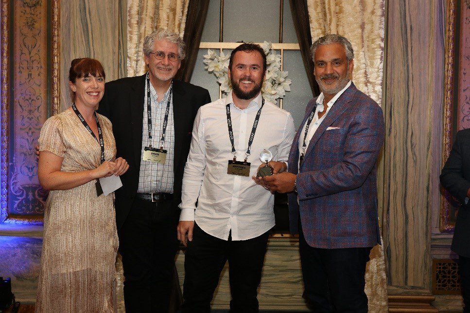 From left to right: Laura McNally, Area Manager, Account Management - EMEA, IDeaS; David Warman, Chief Client Officer, IDeaS; Matthieu Lafaurie, Head of The Club & RM Projects, Radisson HotelGroup; Mo Khanat, VP Global Account Management, IDeaS.
