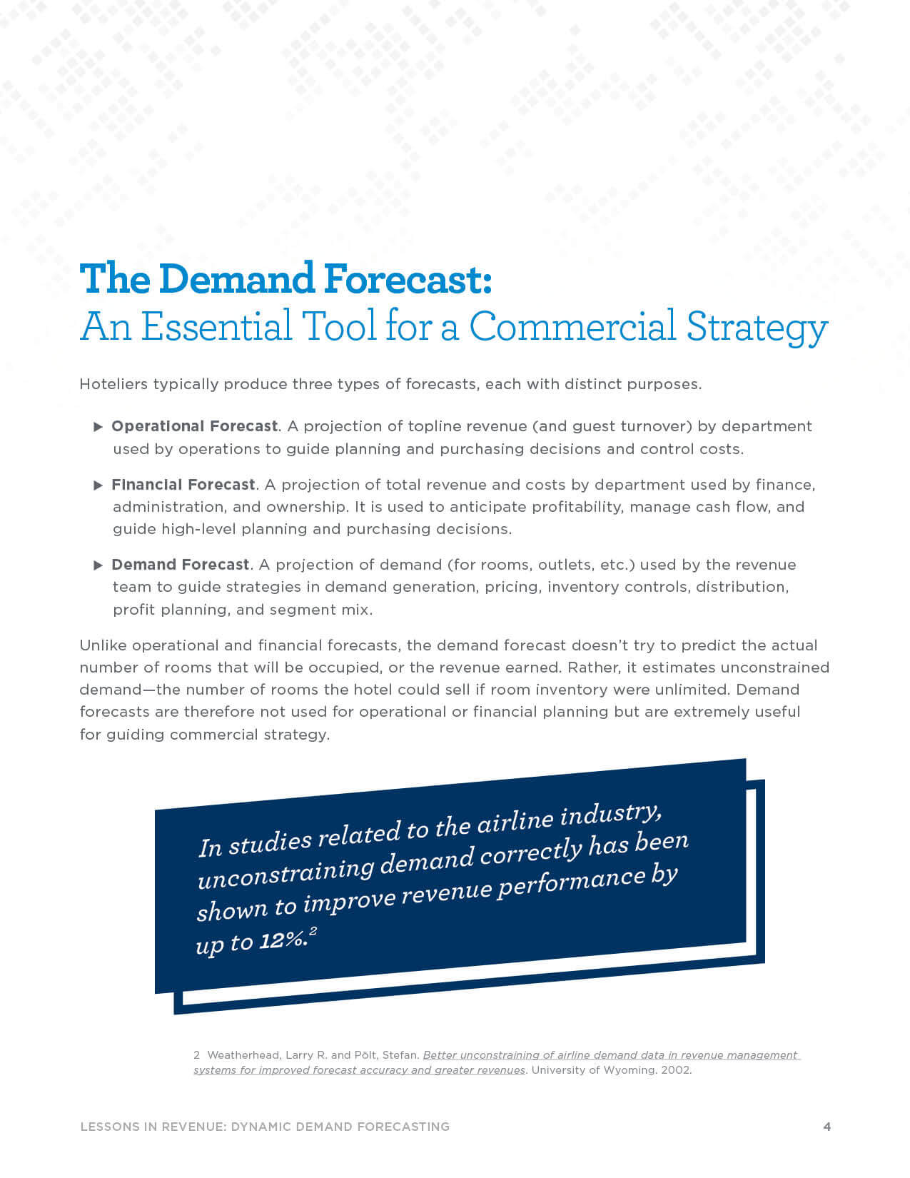 Page 4 - The Demand Forecast: An Essential Tool for a Commercial Strategy