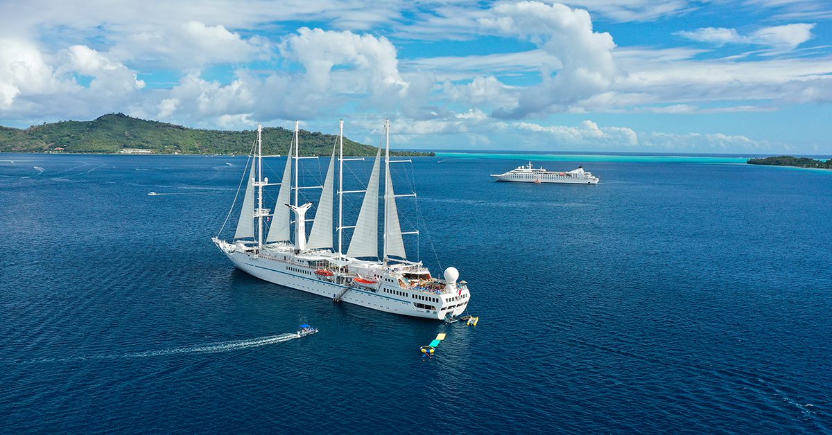Photo of two Windstar vessels near Tahiti