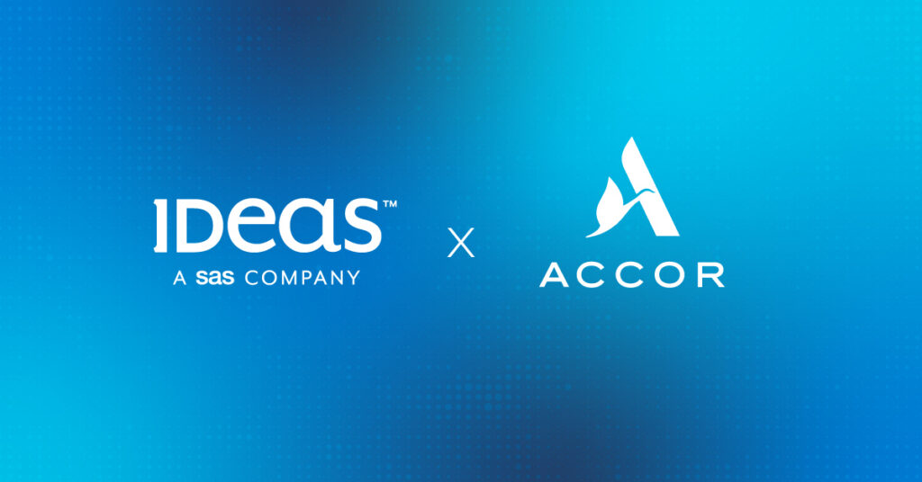 Graphic displaying the logos of IDeaS and Accor
