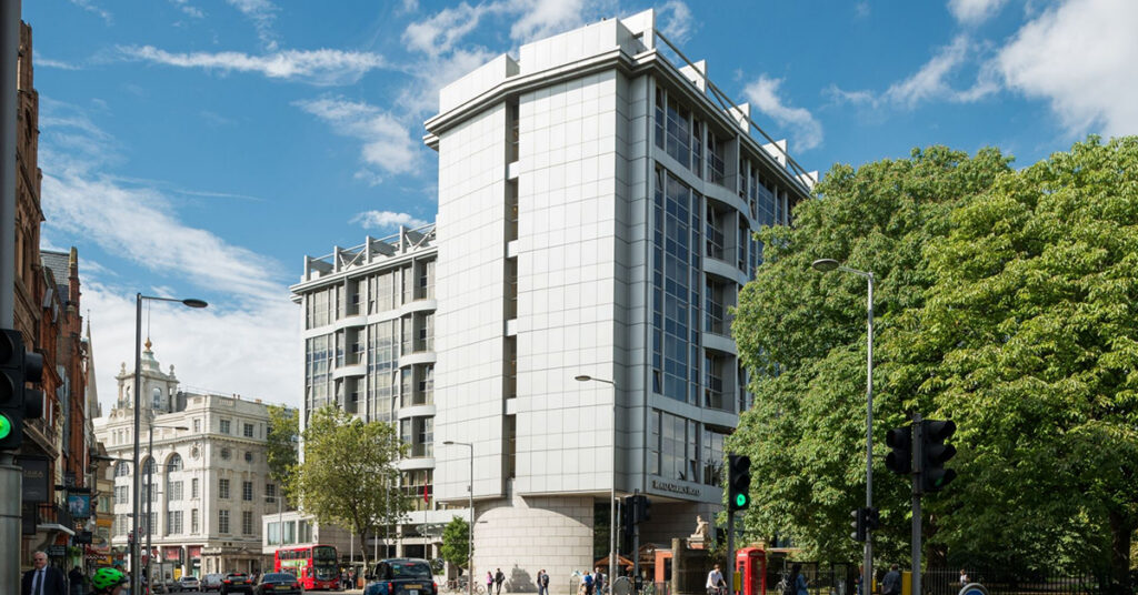 Exterior photo of the Royal Garden Hotel in Kensington.
